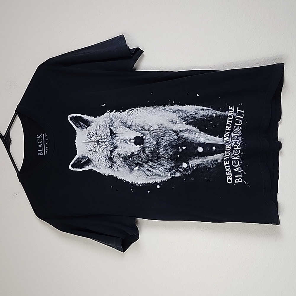 🤑Black Craft Wolf Graphic Tee